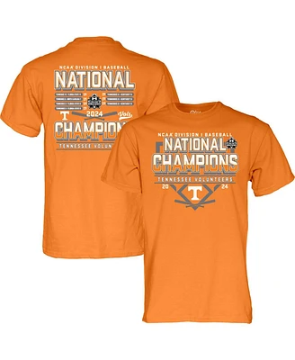 Blue 84 Men's Tennessee Orange Volunteers 2024 Ncaa Baseball College World Series Champions Schedule T-Shirt