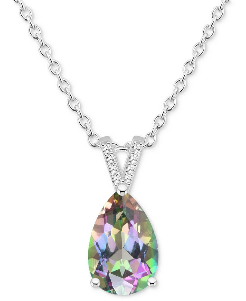 Mystic Topaz (3-5/8 ct. t.w.) & Diamond Accent Pear 18" Pendant Necklace Sterling Silver (Also Pink Topaz)