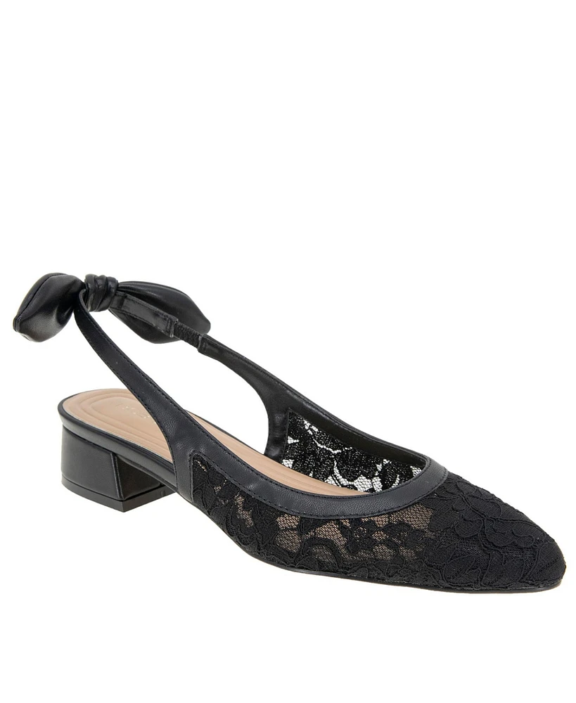 BCBGeneration Women's Torna Lace Slingback Block Heel Pumps