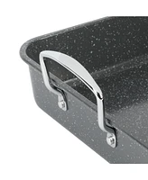Kenmore Keaton Grey Speckle 16.5" x 12.5" x 3,2" Carbon Steel Roaster W/ Rack