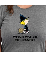 Hybrid Apparel Trendy Peanuts Witch Way Plus Graphic T-shirt