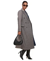 Avec Les Filles Women's Double-Breasted Plaid Coat