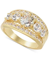 Charter Club Gold-Tone Cubic Zirconia Triple-Row Ring, Created for Macy's