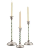 Mackenzie-Childs Sterling Check Large Candlestick