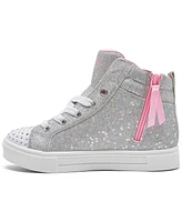 Skechers Little Girls Twinkle Toes: Sparks - Charm Bestie High Top Light-Up Casual Sneakers from Finish Line