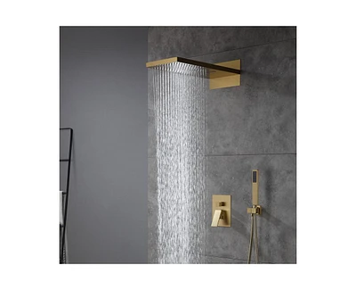 Casainc 22 Inch Luxury Waterfall Shower System Valve Kit with Handheld Spray