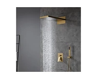 Casainc 22" Luxury Waterfall Shower System Valve Kit with Handheld Spray