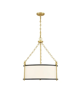 Savoy House Kian 3-Light Pendant in Matte Black with Gold