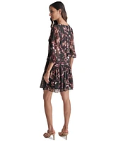 Dkny Women's Crinkle-Chiffon Faux-Wrap Mini Dress