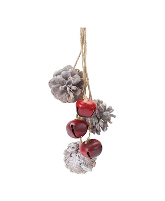 Slickblue Bell And Pine Cone Drop Ornament (Set of 6)