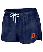 Wear by Erin Andrews Women's Navy Detroit Tigers Tie-Dye Cropped Pullover Sweatshirt Shorts Lounge Set