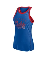 Fanatics Women's Royal Chicago Cubs Tailsweep Fashion Racerback Rhinestone Tank Top