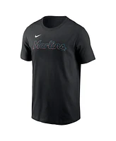 Nike Men's Jazz Chisholm Jr. Black Miami Marlins Fuse Name Number T-Shirt