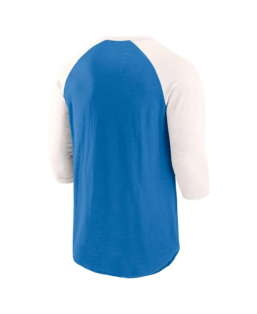 Fanatics Men's Royal/Cream New York Mets Historical Win 3/4-Sleeve Henley T-Shirt