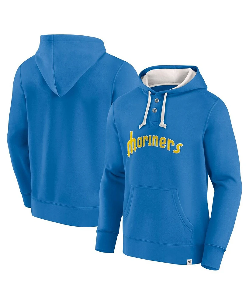 Fanatics Men's Royal Seattle Mariners Plan for Adversity Henley Fleece Pullover Hoodie