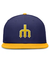 Nike Men's Royal/Gold Seattle Mariners Rewind Cooperstown True Performance Fitted Hat