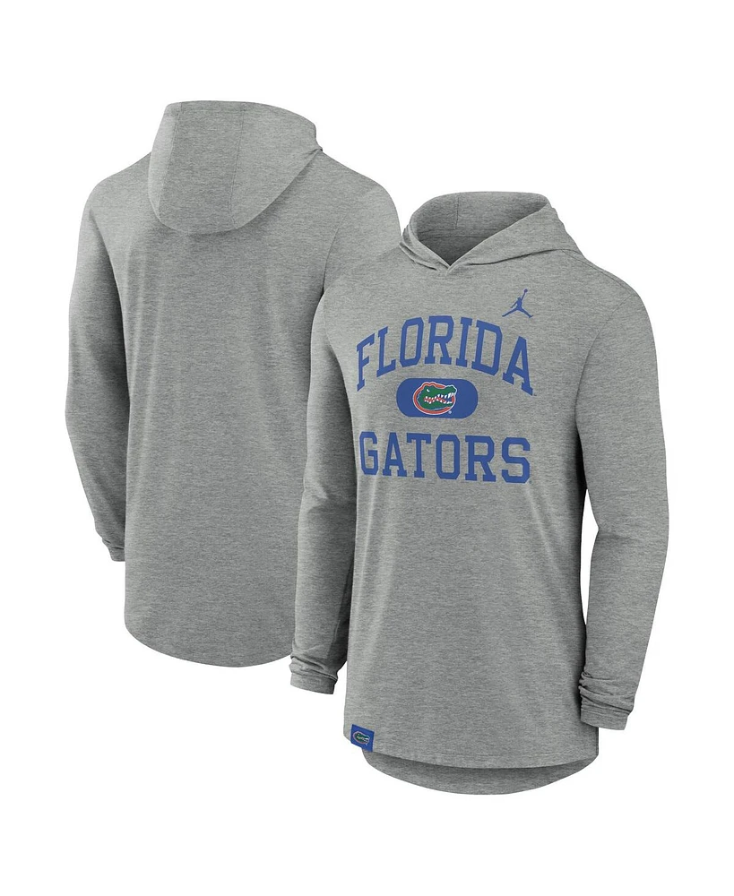 Jordan Men's Heather Gray Florida Gators Blitz Hoodie Long Sleeve T-Shirt