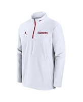 Jordan Men's White Oklahoma Sooners Sideline Coaches Quarter-Zip Jacket