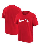 Nike Big Boys and Girls Red Houston Rockets Swoosh T-Shirt