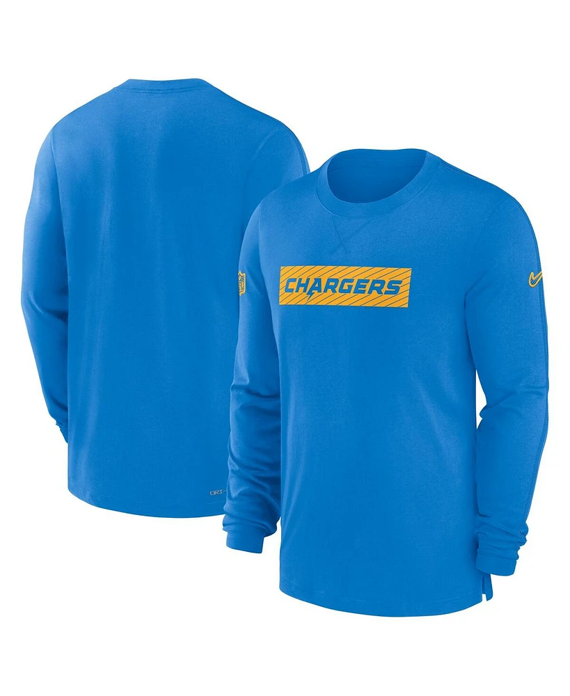 Nike Men's Powder Blue Los Angeles Chargers Sideline Player Performance Long Sleeve T-Shirt