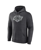 Fanatics Men's Heather Gray Los Angeles Kings New Primary Logo Pullover Hoodie