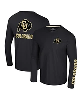 Colosseum Men's Black Colorado Buffaloes Logo Lockup 3-Hit Active Blend Long Sleeve T-Shirt