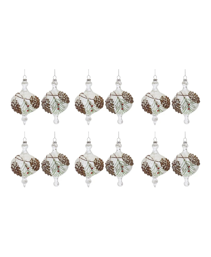 Slickblue Glass Pinecone Onion Ornament (Set of 12)