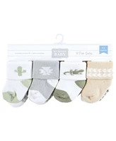 Hudson Baby Boys Cotton Rich Newborn and Terry Socks Lizard