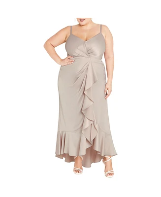 City Chic Plus Bella Ruffle Maxi Dress