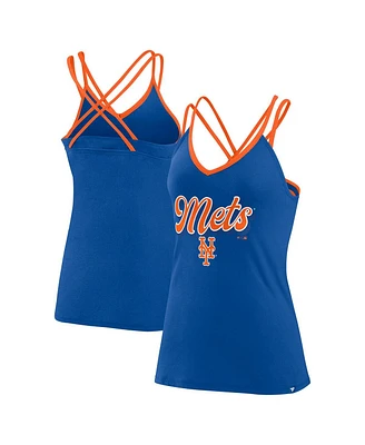 Fanatics Women's Royal New York Mets Go for It Strappy V-Neck Tank Top