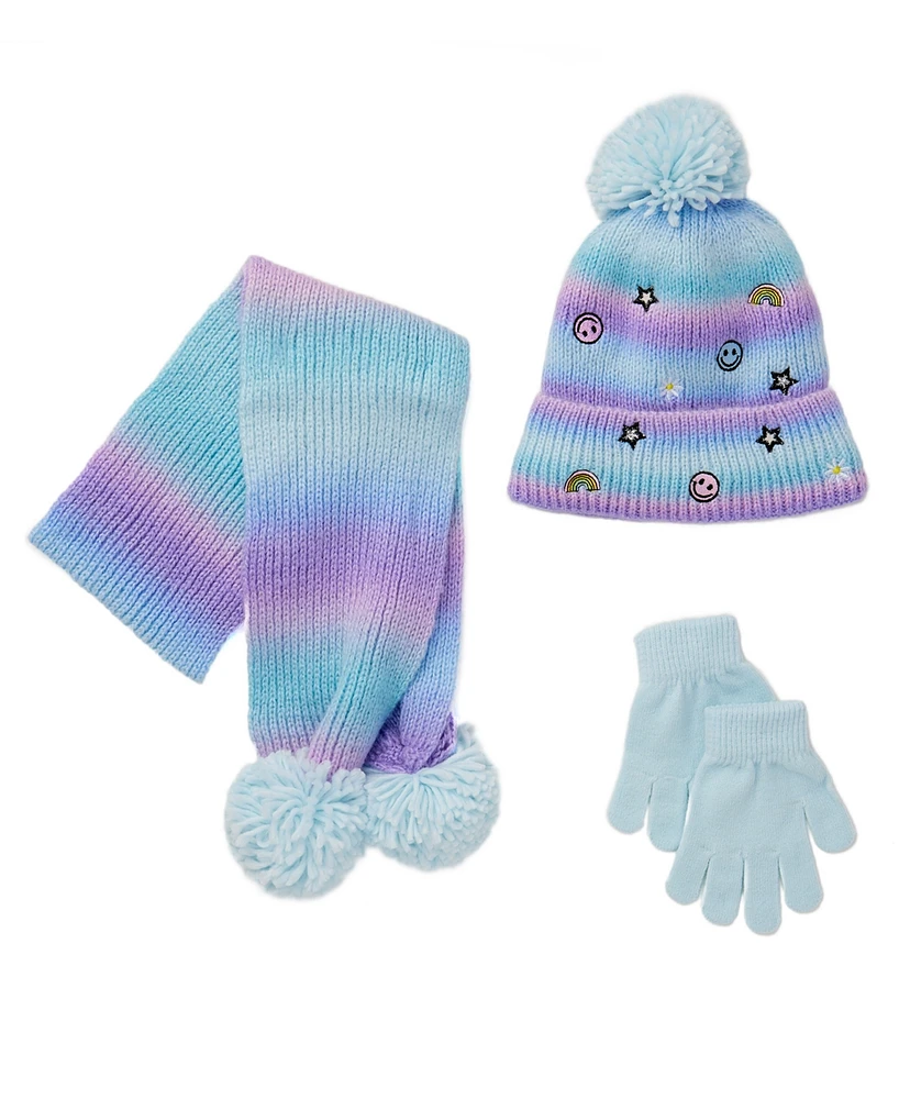 InMocean Big Girls Hat, Glove, Scarf, 3 piece set