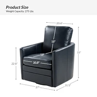 Hulala Home Traditional Terrance Swivel Chair with Metal Base