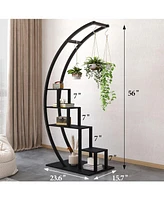 gaomon 5-Tier Metal Plant Stand Half Moon Indoor Display Rack