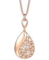 Le Vian Nude Diamond Teardrop Mixed Cut Cluster Adjustable 20" Pendant Necklace (1