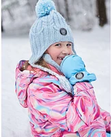 Deux par Kids Unisex Solid Mittens Air Blue