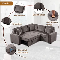 Streamdale Furniture L-Shaped Sectional Sofa with Pull Out Sleeper Modern Comfort for Every Home