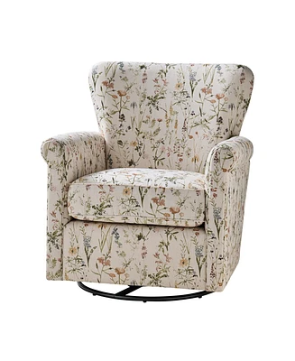 Hulala Home Transitional Kuno Swivel Chair with Removable backrest