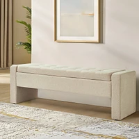 Hulala Home Casio Upholstered 55.1" Wide Storage Bench with Button-tufted Design