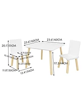 Streamdale Furniture Sturdy Kids Table and Chairs Set in White