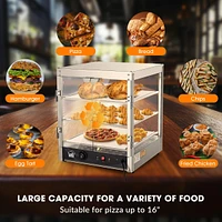 Yescom WeChef 20" Commercial Countertop Food 3-Tier Pizza Warmer with Led Adjustable Lighting Food Heater Display Case Stainless Steel for Buffet Rest
