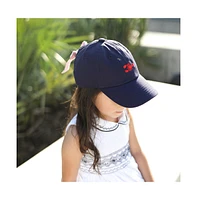 Bits & Bows Girls Girls Lobster Bow Baseball Hat in Navy