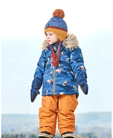 Deux par Baby Boy Two Piece Snowsuit Ochre And Navy Printed Mountains - Infant|Toddler