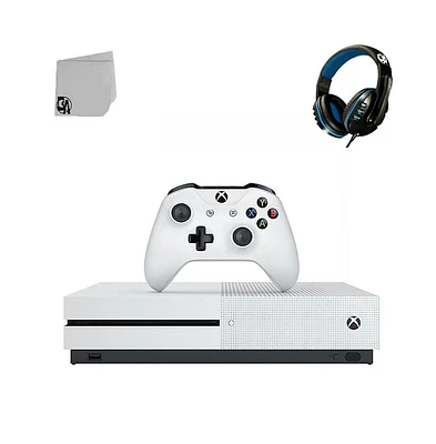 Bolt Axtion 234-00051 Xbox One S White 1TB Gaming Console with Bundle Like New