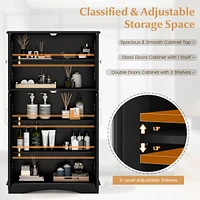 Slickblue 4 Doors Freeestanding Bathroom Floor Cabinet with Adjustable Shelves