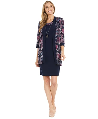 R & M Richards Petite Sleeveless Dress Open-Front Jacket