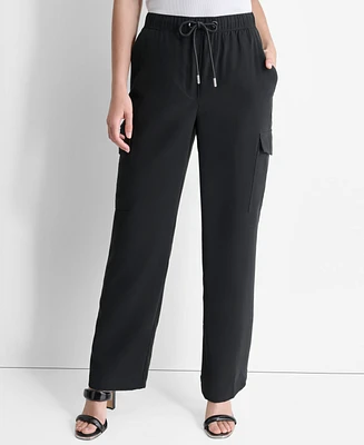 Dkny Women's Drawstring-Waist High-Rise Cargo Pants