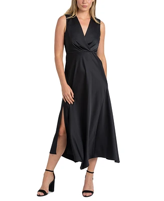 Sam Edelman Women's V-Neck Asymmetric-Hem A-Line Dress