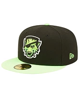 New Era Men's Black/Neon Green Erie SeaWolves Theme Night 59FIFTY Fitted Hat