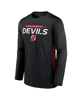 Fanatics Men's Black New Jersey Devils Authentic Pro Rink Performance Long Sleeve T-Shirt