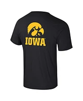 Colosseum Men's Black Iowa Hawkeyes Logo Lockup 2-Hit Active Blend T-Shirt